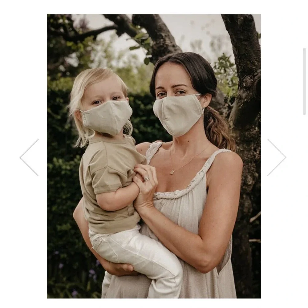 The Simple Folk Organic Cotton Childrens Face‎ Mask Ecru New